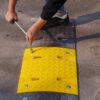 Verkeersdrempel van gerecycled materiaal 60 mm 9 Snelheidsdrempel-geel-zwart